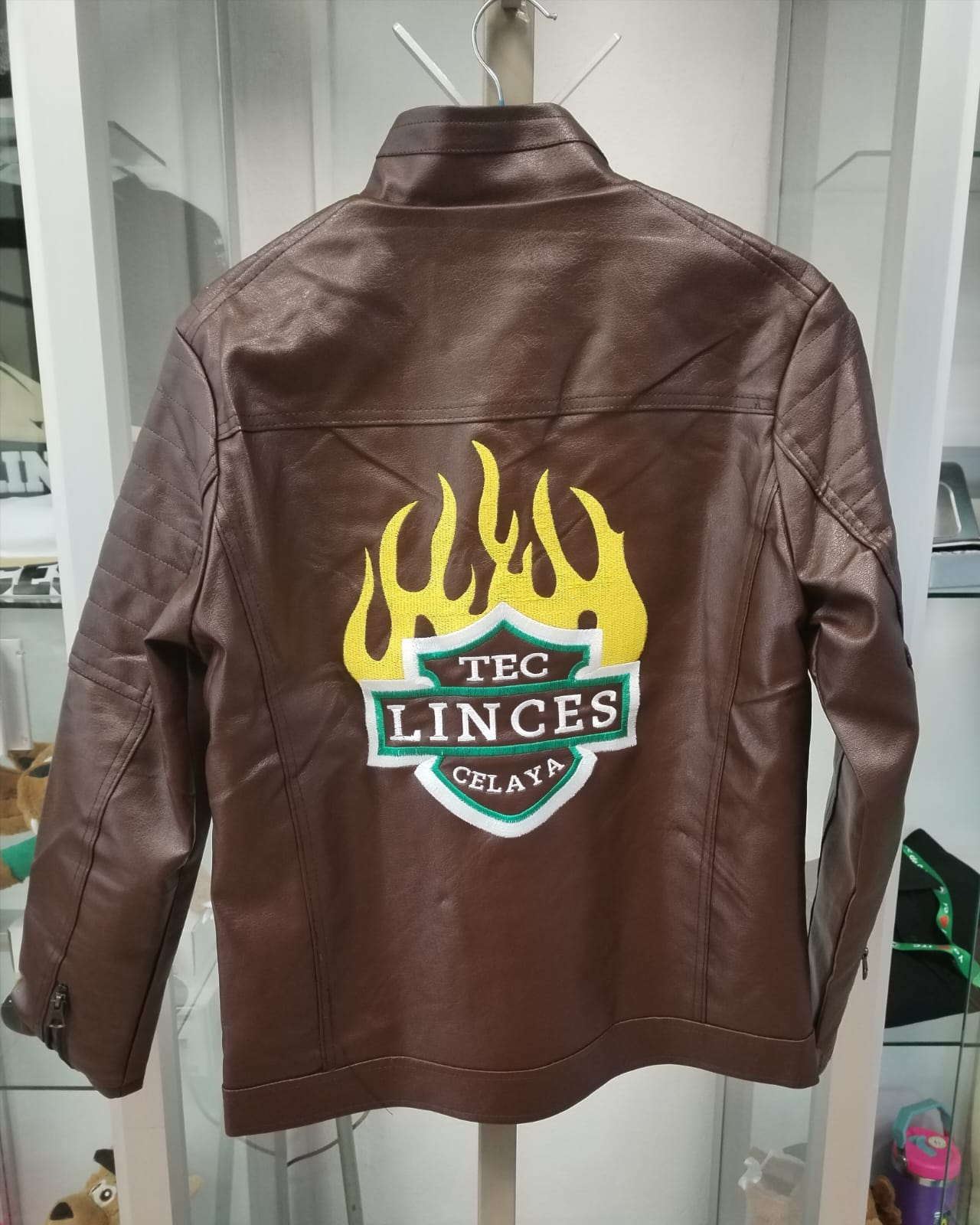 CHAMARRA BIKER BOMBER MARRON OSCURO LISA