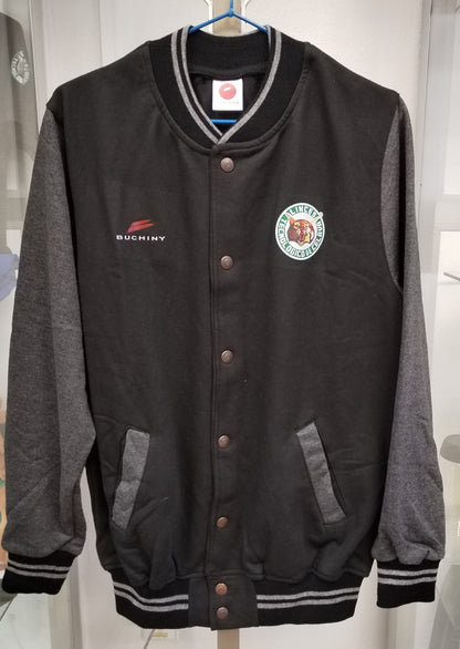 CHAMARRA UNIVERSITARIA NEGRO/GRIS (SERIGRAFIA)