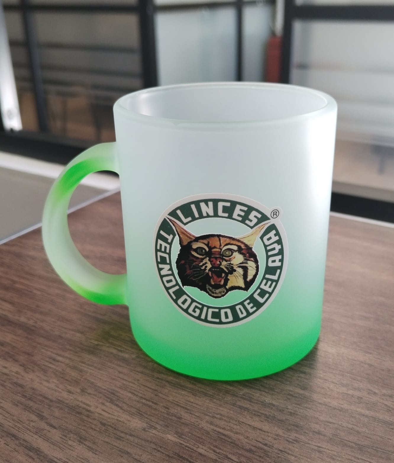 TAZA TECAF VIDRIO EN COLOR VERDE